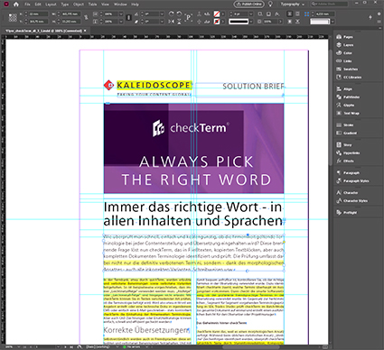 Checkterm in InDesign