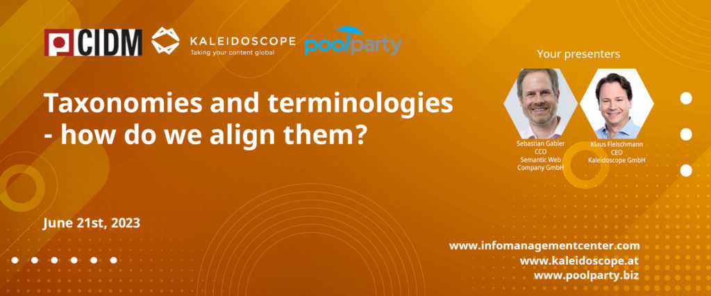 Taxonomies and terminologies - how do we align them? Find out and join our free webinar on June, 21st