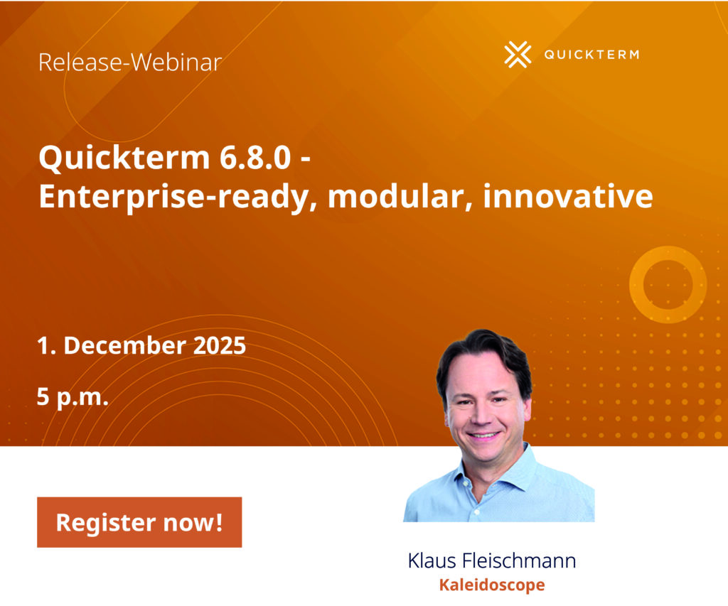 We will explain all the new features and changes in the Quickterm webinar on 1 December 2025. Register for free to find out more — it's going to be exciting!