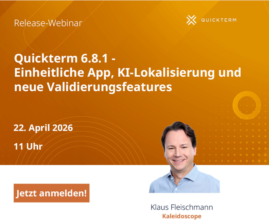Webinar-Ankündigung für Quickterm 6.8.1