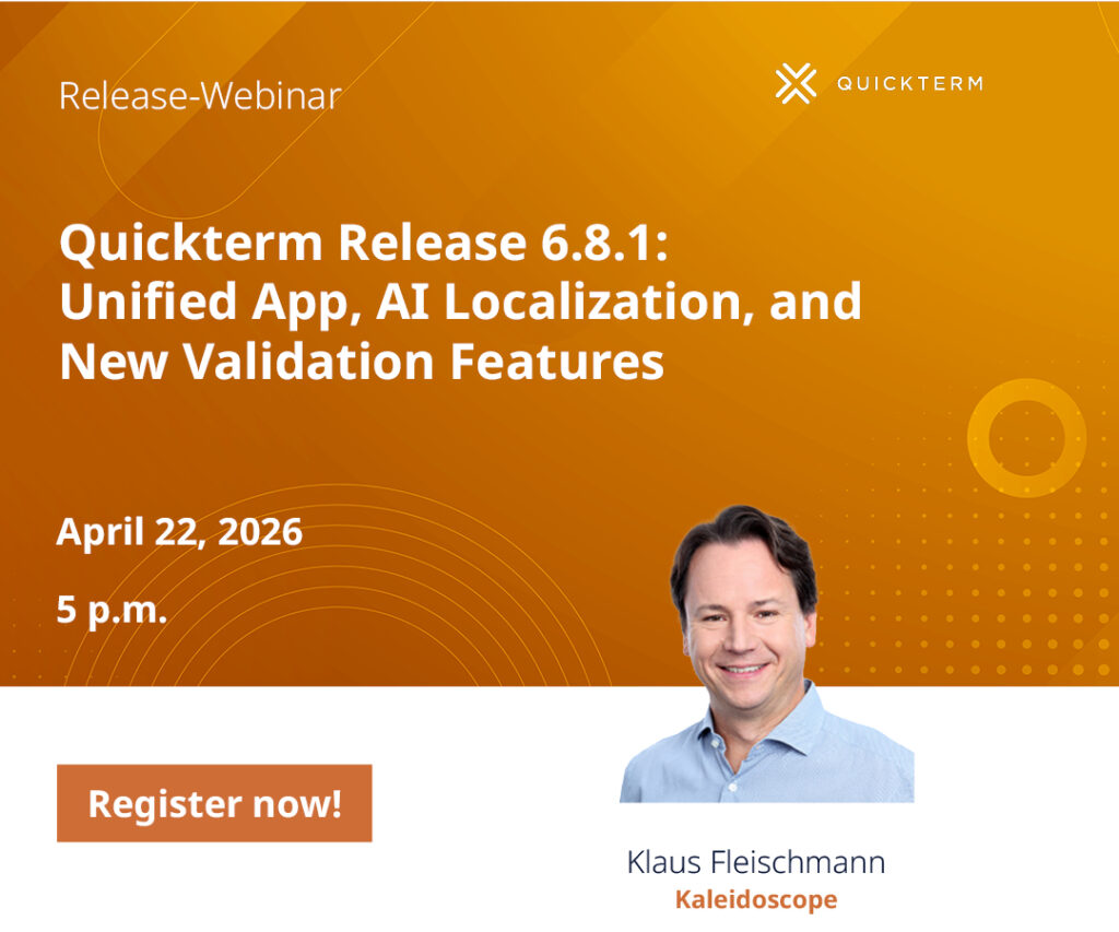Webinar for Quickterm Release 6.8.1