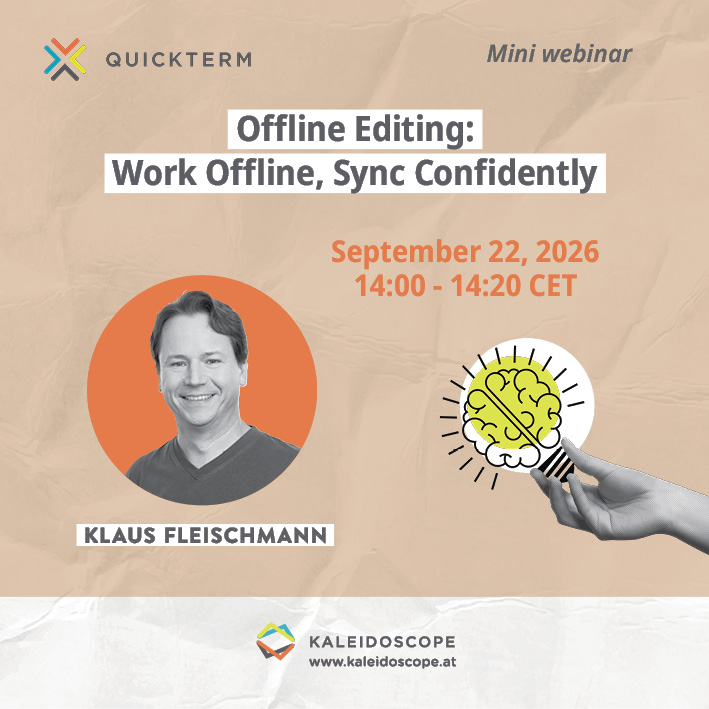 Offline Editing Webinar with Klaus Fleischmann