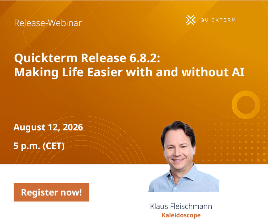 Webinar for Quickterm Release 6.8.2